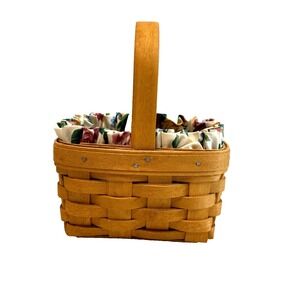 1995 Longaberger Hoizon of Hope Basket w/Liner & Protector 5.75"L x 3.75"W x 3"H